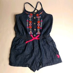U.S. POLO ASSN DENIM GIRLS ROMPER